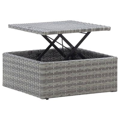 vidaXL Garden Lounge Bed with Roof Grey Poly Rattan
