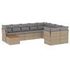 vidaXL 10 Piece Garden Sofa Set with Cushions Mix Beige Poly Rattan