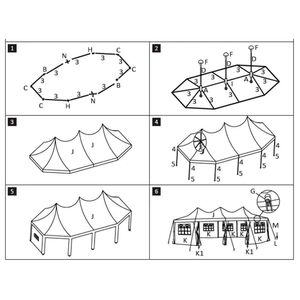 vidaXL Gazebo Frame White 448 x 320 x 834cm Metal