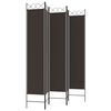 vidaXL 5-Panel Room Divider Brown 200x220 cm Fabric