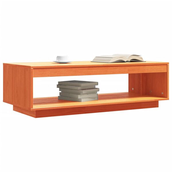 vidaXL Coffee Table Wax Brown 110x50x33.5 cm Solid Wood Pine