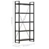 vidaXL 5-Tier Bookcase Black 90x30x180 cm Solid Mango Wood