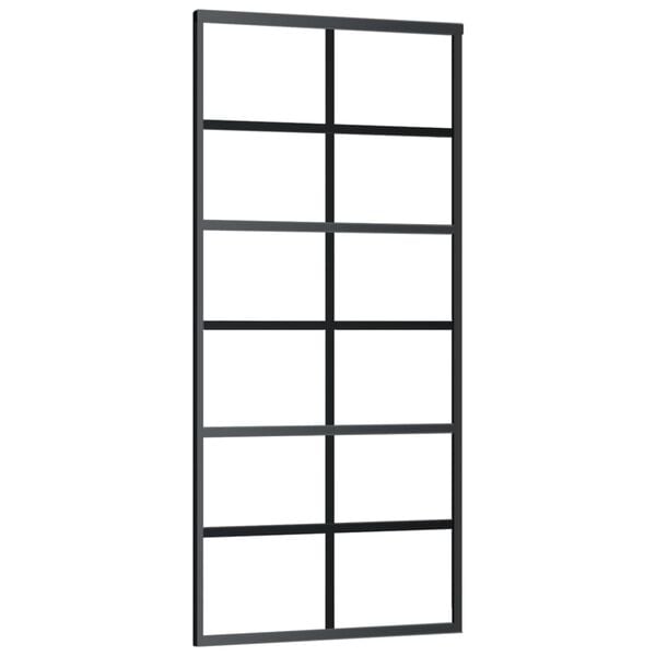 vidaXL Sliding Door with Hardware Set ESG Glass&Aluminium 90x205 cm