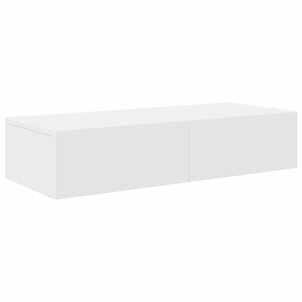 vidaXL Wall Shelf with Drawers White 80x33x17 cm Engineered Wood