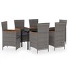 vidaXL 7 Piece Garden Dining Set with Cushions Grey
