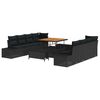 vidaXL Garden Sofa Set Black Poly rattan