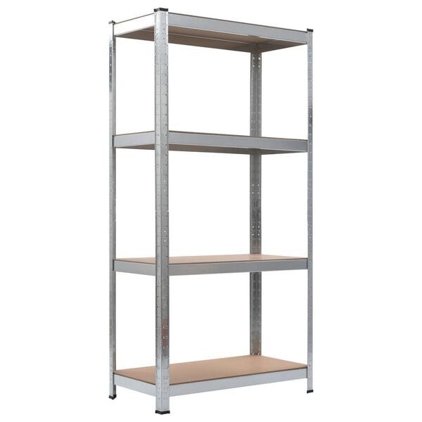 vidaXL Storage Shelves 2 pcs Silver 80x40x160 cm Steel and MDF