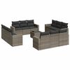 vidaXL 13 Piece Garden Sofa Set with Cushions Grey Poly Rattan