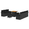 vidaXL Garden Sofa Set with Cushion with Storage 10 pcs Black