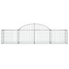 vidaXL Arched Gabion Baskets 4 pcs 200x50x40/60 cm Galvanised Iron