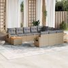 vidaXL 11 Piece Garden Sofa Set with Cushions Mix Beige Poly Rattan