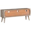 vidaXL TV Cabinet Grey 130x35x51 cm Solid Rough Mango Wood