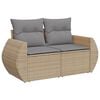 vidaXL 10 Piece Garden Sofa Set with Cushions Beige Poly Rattan
