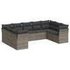 vidaXL 9 Piece Garden Sofa Set with Cushions Grey Poly Rattan