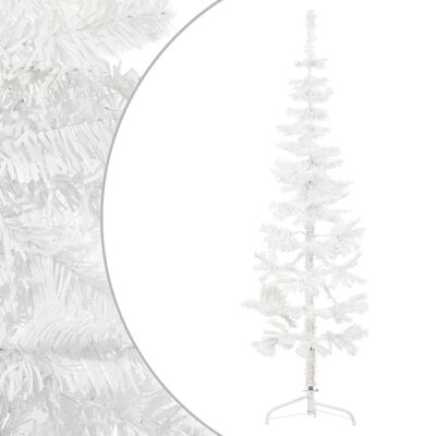 vidaXL Slim Artificial Half Christmas Tree with Stand White 120 cm