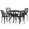 vidaXL 5 Piece Bistro Set Cast Aluminium Bronze