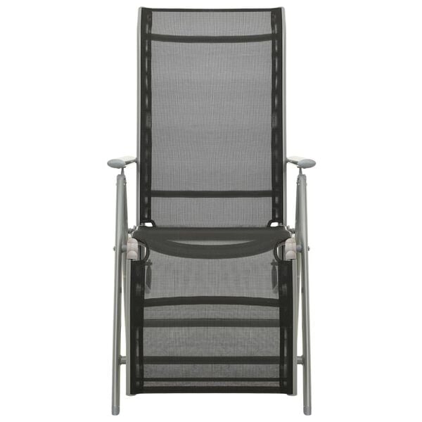 vidaXL Reclining Garden Chairs 2 pcs Textilene and Aluminium Silver