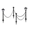vidaXL Solar Lights 4 pcs with Chain Fence and Poles