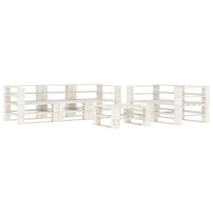 vidaXL 6 Piece Garden Pallet Lounge Set Wood White