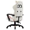 vidaXL Racing Chair with Footrest Pink and White Faux Leather