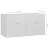 vidaXL Bathroom Furniture Set High Gloss White Engineered Wood