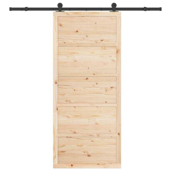 vidaXL Sliding Door Natural 80 x 208 cm Solid Pine Wood