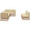 vidaXL 7 Piece Garden Lounge Set with Cushions Solid Pinewood