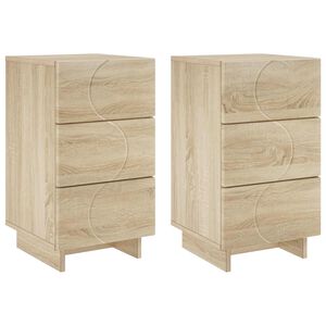 vidaXL Bedside Cabinet 2 pcs Sonoma Oak 33.5 x 34.5 x 60 cm