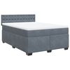 vidaXL Box Spring Bed with Mattress Dark Grey Double Velvet