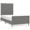 vidaXL Bed Frame without Mattress Dark Grey 107x203 cm King Single Size Fabric