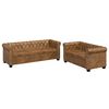 vidaXL Chesterfield 2-Seater and 3-Seater Sofa Set Brown