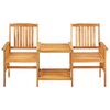vidaXL Garden Chairs with Tea Table and Cushions Solid Acacia Wood