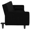 vidaXL Sofa Bed with Cushions Black Fabric