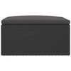 vidaXL Garden Footstool with Cushion Black Poly Rattan