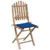 vidaXL Folding Garden Chairs 2 pcs with Cushions Bamboo