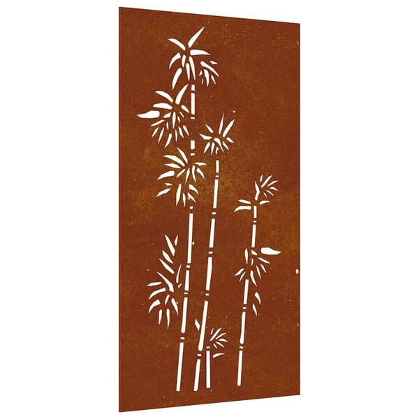 vidaXL Garden Wall Decoration 105x55 cm Corten Steel Bamboo Design