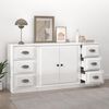 vidaXL Sideboards 3 pcs High Gloss White Engineered Wood