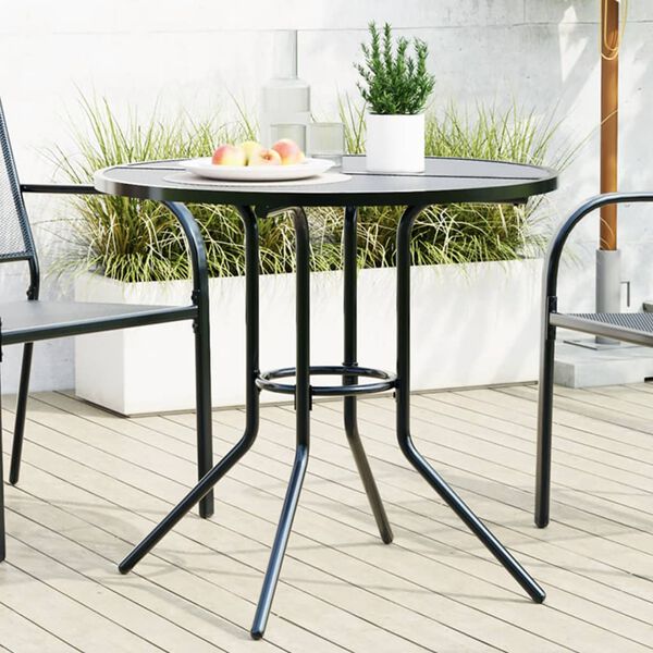 vidaXL Patio Table Round Anthracite Ø80x72.5 cm Powder-coated Steel