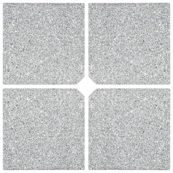 vidaXL Umbrella Weight Plates 4 pcs Grey Granite Square 100 kg