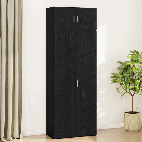 vidaXL Storage Cabinet 3 pcs Black Oak