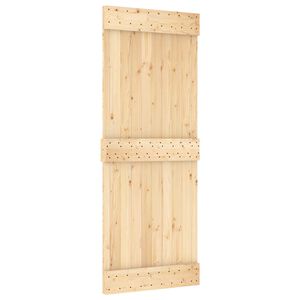 vidaXL Sliding Door NARVIK Natural and Black 85 x 210 cm (213.5 cm)