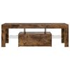 vidaXL TV Cabinet with LED Lights Smoked Oak 120x35x40 cm