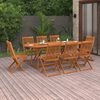 vidaXL 9 Piece Garden Dining Set 220x90x75 cm Solid Wood Acacia