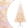 vidaXL Christmas Tree | White with Iridescent Tips | PVC, Steel | 120 cm