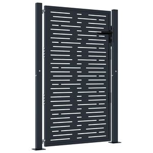 vidaXL Garden Gate Anthracite 100x150 cm Steel Square Design