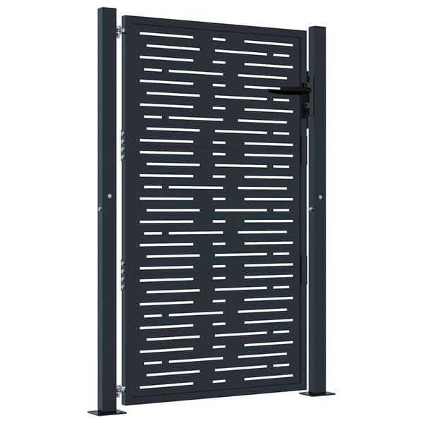 vidaXL Garden Gate Anthracite 100x150 cm Steel Square Design