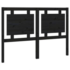vidaXL Bed Headboard | Black | Solid pine wood | 140.5 cm x 4 cm x 100 cm