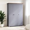 vidaXL 3-Door Wardrobe Grey 118x50x171.5 cm Pine Panama Range