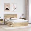 vidaXL Bed Frame with Drawer Sonoma Oak 150 x 200 cm Engineer Wood