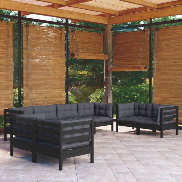 vidaXL 8 Piece Garden Lounge Set with Cushions Solid Pinewood